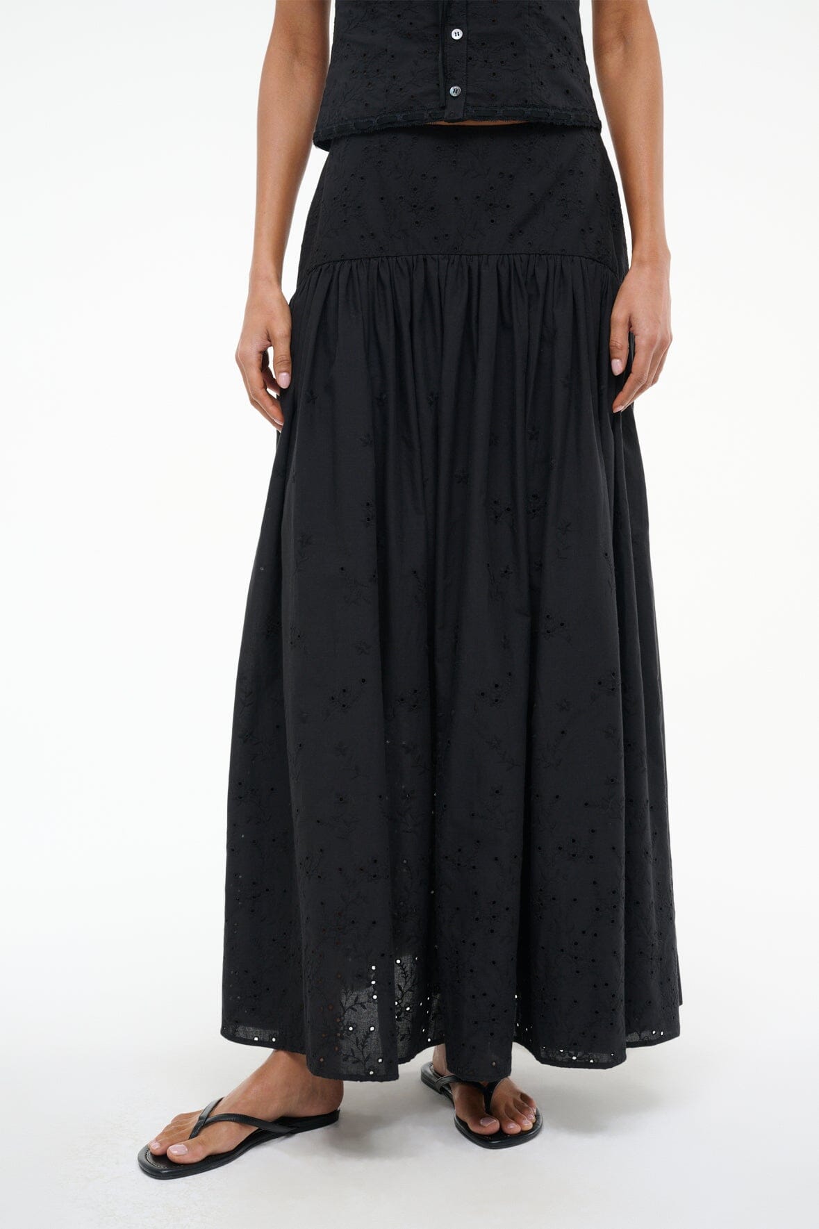Image PROCIDA SKIRT | BLACK EYELET 2 of 6 and Clicking this image will trigger a zoom pop-up