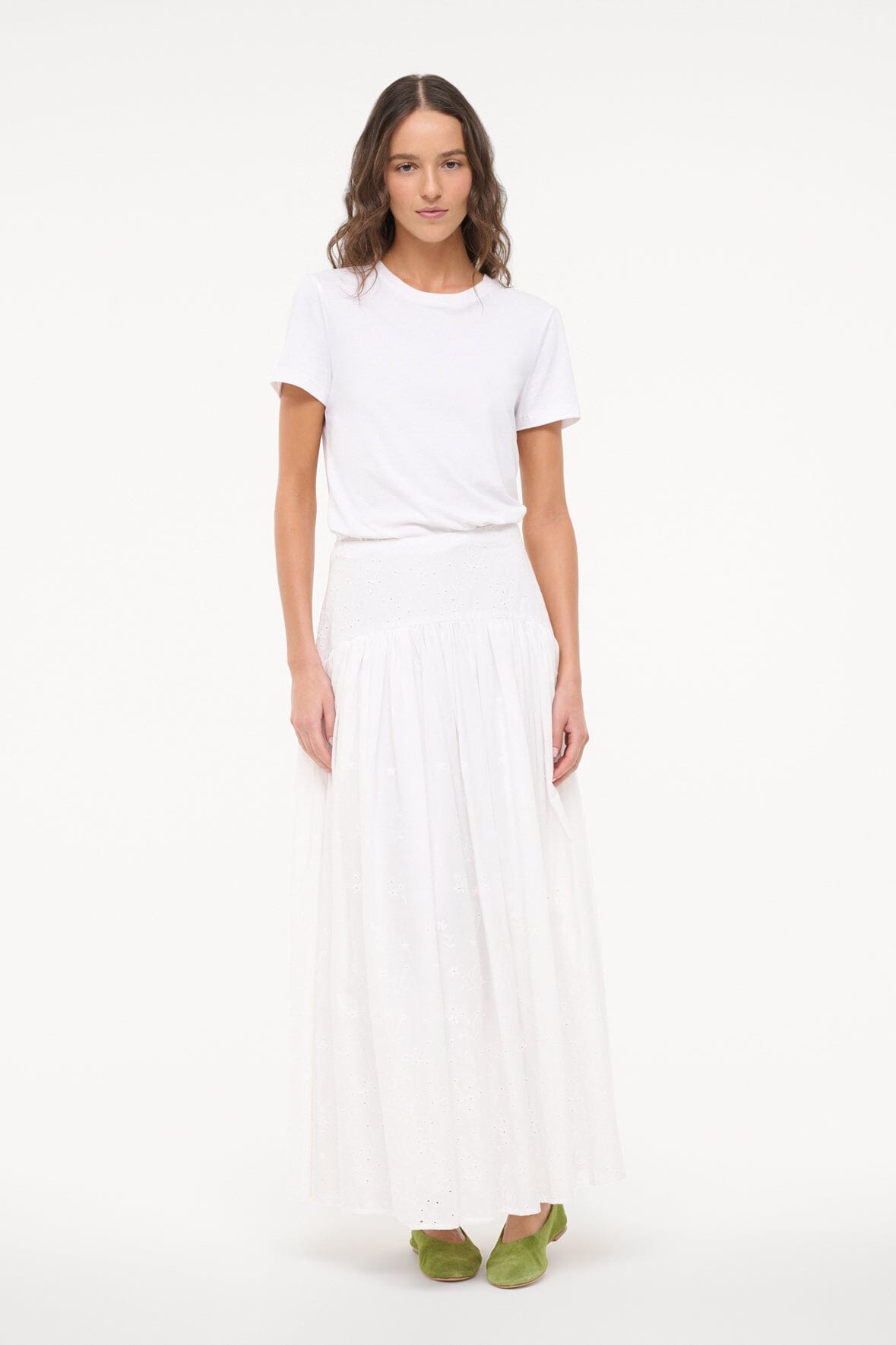 Image PROCIDA SKIRT | WHITE EYELET 3 of 8 and Clicking this image will trigger a zoom pop-up