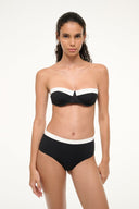 Image DEVON HIGH RISE BIKINI BOTTOM | BLACK WHITE 3 of 5