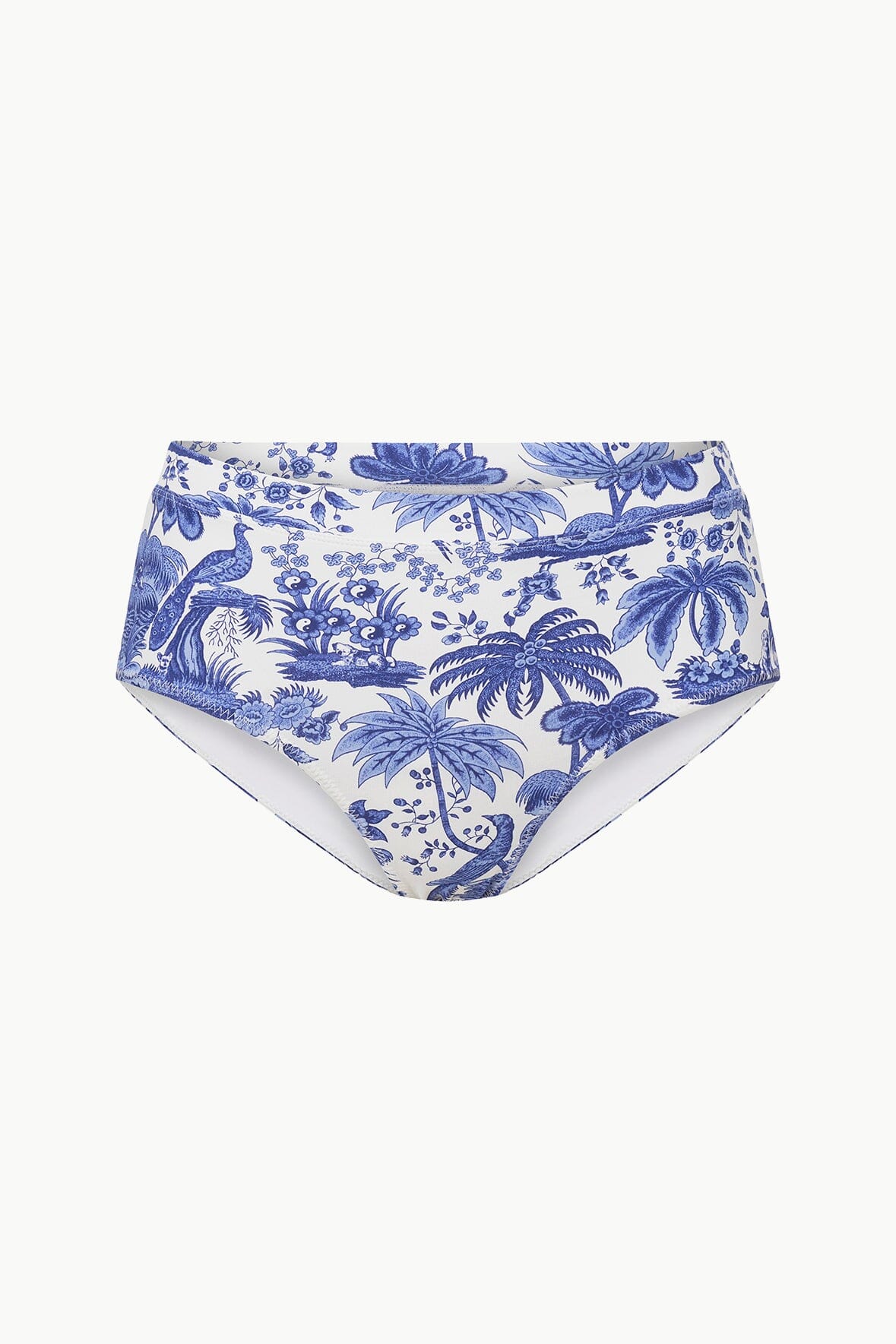 Image DEVON HIGH RISE BIKINI BOTTOM | BLUE TOILE 4 of 4 and Clicking this image will trigger a zoom pop-up
