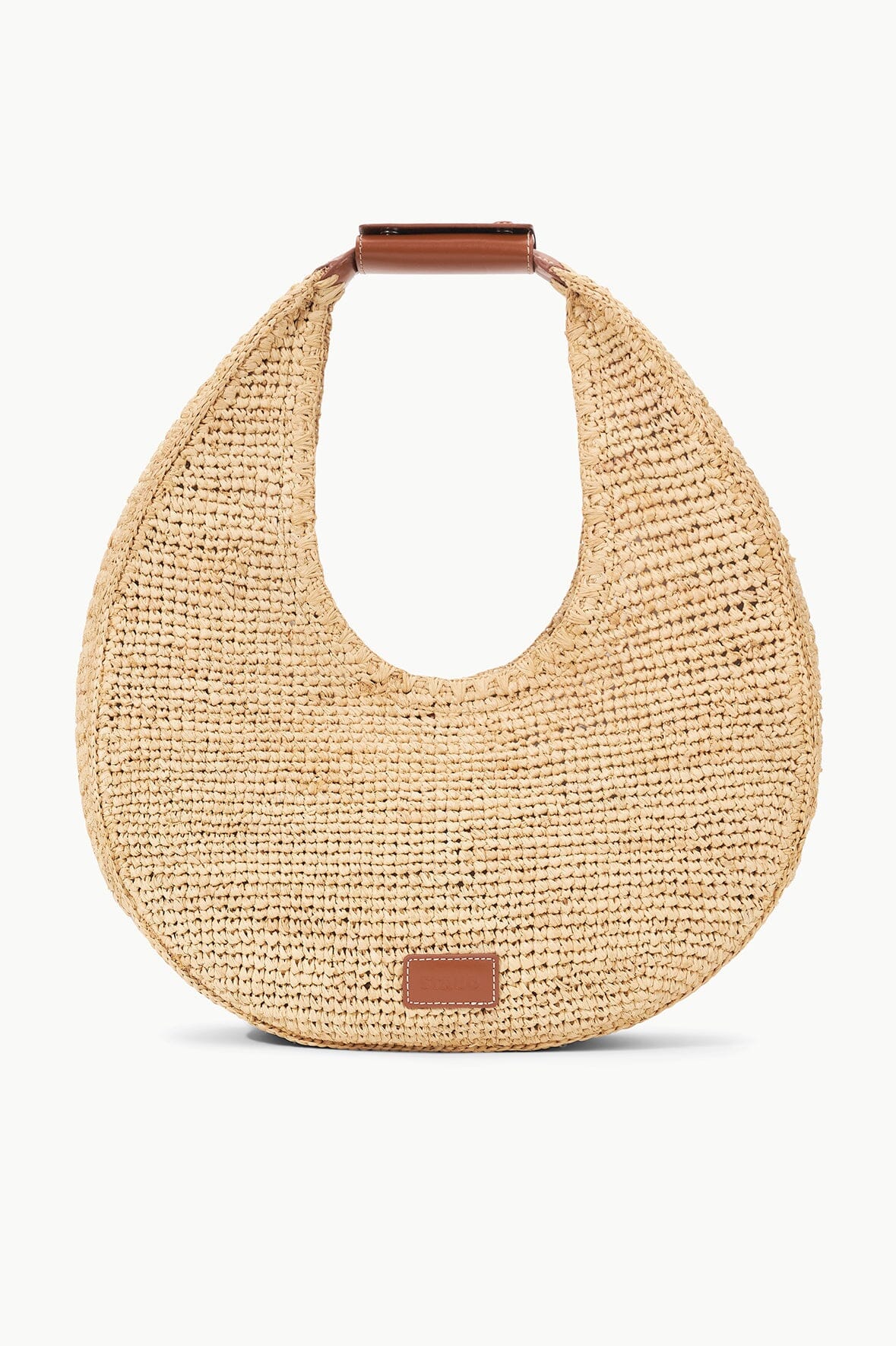 Image LARGE RAFFIA MOON BAG | NATURAL RAFFIA 5 of 8 and Clicking this image will trigger a zoom pop-up