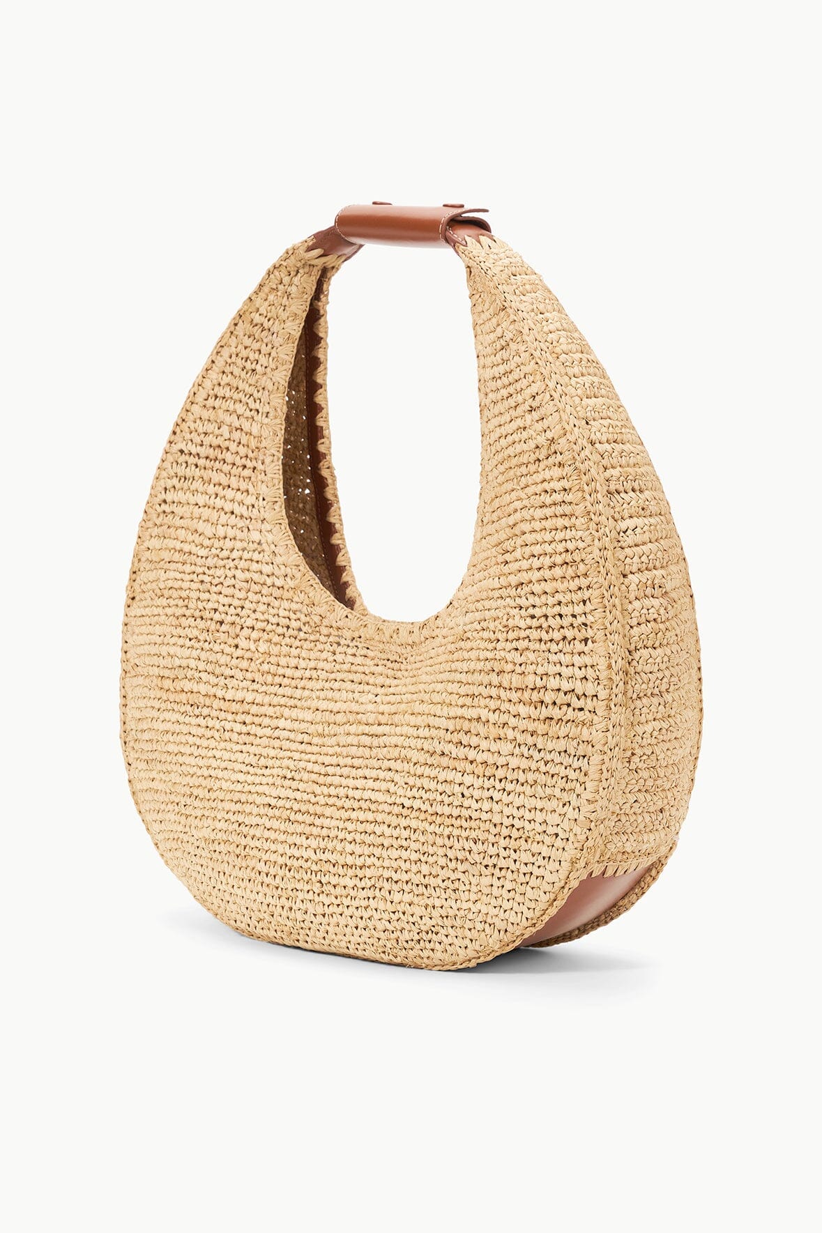 Image LARGE RAFFIA MOON BAG | NATURAL RAFFIA 3 of 8 and Clicking this image will trigger a zoom pop-up
